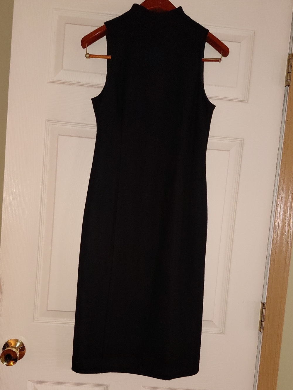 Banana Republic Black Sleeveless Midi Mock Neck Dress